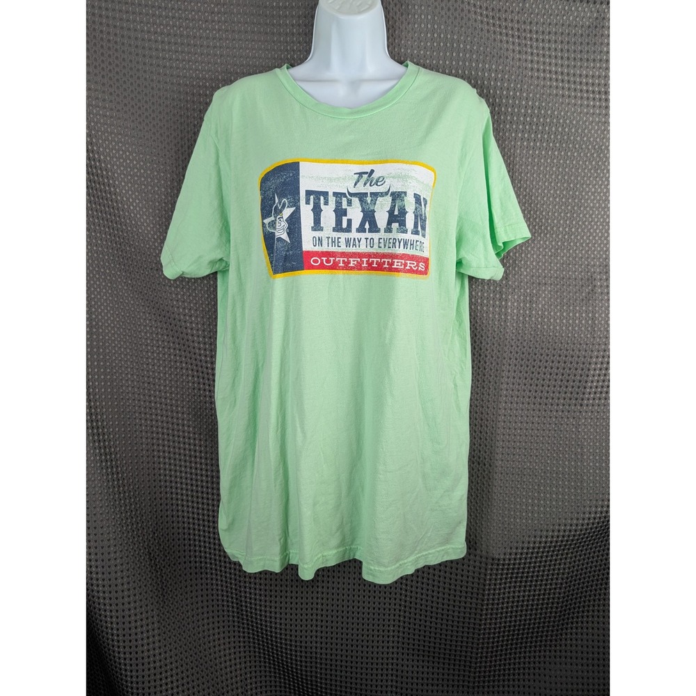 The Texan Outfitters Graphic Tee Mens Large Mint Green Short Sleeve T-Shirt